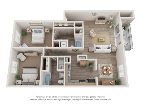 a 1 bedroom floorplan is shown in this illustration